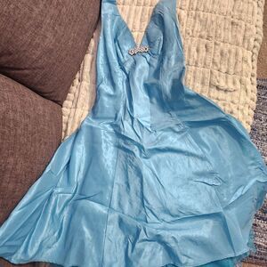 Windsor Teal Satin Gown